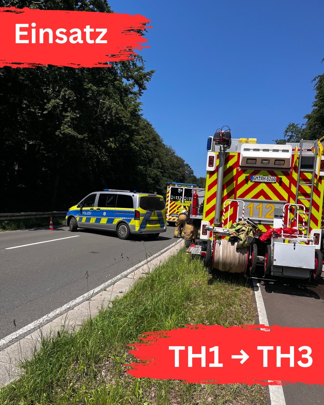 EINSATZ #20/2026

🗓️ 19.06.2026 um 14:03 Uhr
📟 TH1 -> TH3 - Person eingeklemmt
🗺️ Grundewald

🚒 Löschgruppe Nosbach
🚒 Löschgruppe Denklingen
🚒 Leiter Feuerwehr Reichshof
🚑 Rettungsdienst
🚓 Polizei

Hinweis: Bilder werden ausschließlich von uns gefertigt, wenn keine Gefahren mehr bestehen und die Einsatzsituation es zulässt. 

 #einsatz #feuerwehreinsatz #feuerwehr #Ehrenamt wirfürreichshof